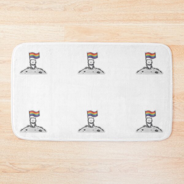 Item preview, Cat astronaut with pride rainbow flag designed and sold by MendaciousMina.