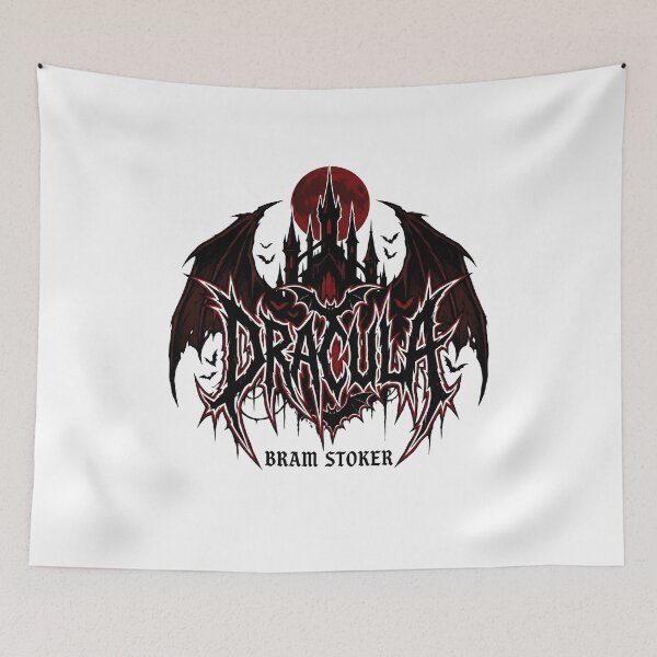 Item preview, Dracula Bram Stoker Death Metal Gothic Castle Logo Art designed and sold by Fenay Designs.