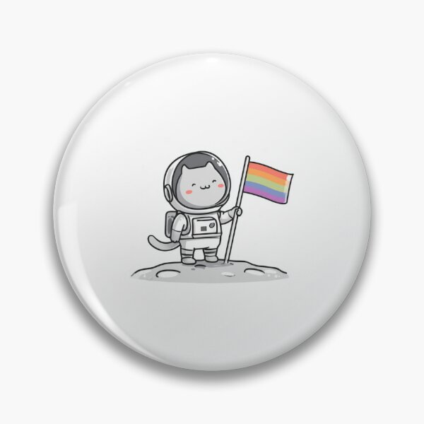 Item preview, Cat astronaut with pride rainbow flag designed and sold by MendaciousMina.
