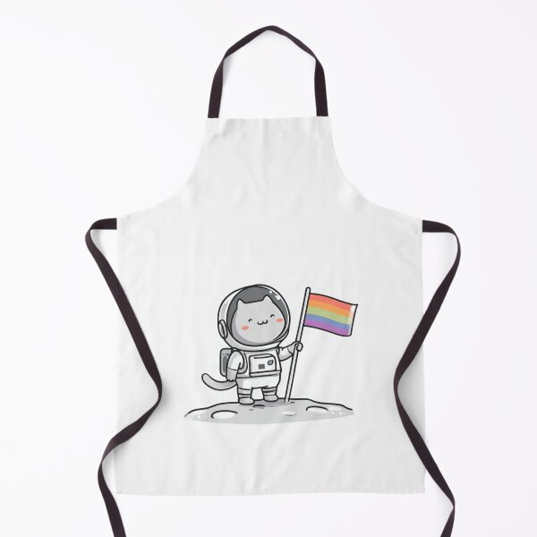 Item preview, Cat astronaut with pride rainbow flag designed and sold by MendaciousMina.
