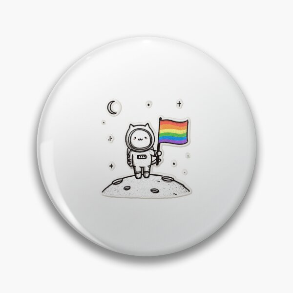 Item preview, Cat astronaut with pride rainbow flag designed and sold by MendaciousMina.