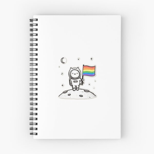 Item preview, Cat astronaut with pride rainbow flag designed and sold by MendaciousMina.