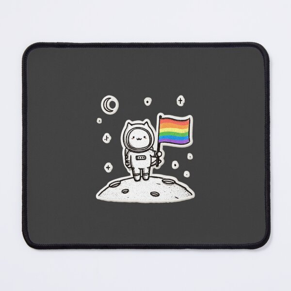 Item preview, Cat astronaut with pride rainbow flag designed and sold by MendaciousMina.
