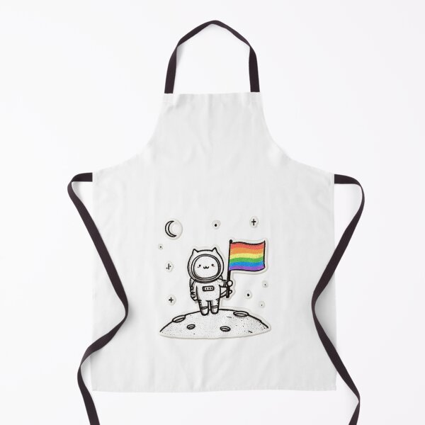 Item preview, Cat astronaut with pride rainbow flag designed and sold by MendaciousMina.