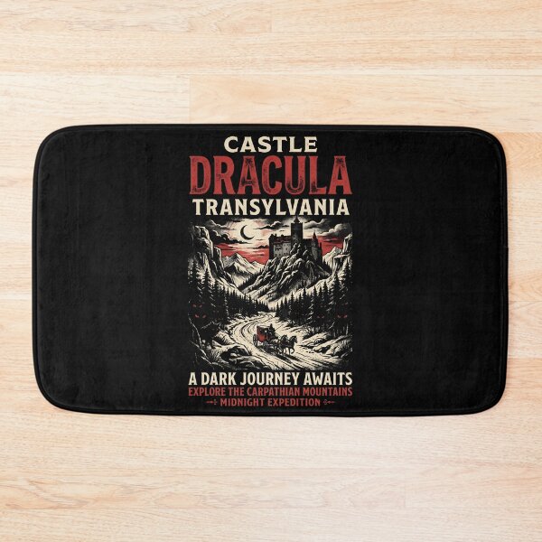 Item preview, Castle Dracula Transylvania Dark Journey Carpathian Mountains Travel Poster designed and sold by Fenay Designs.
