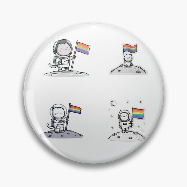 Item preview, Mini Cat astronaut with pride rainbow flag sticker pack designed and sold by MendaciousMina.