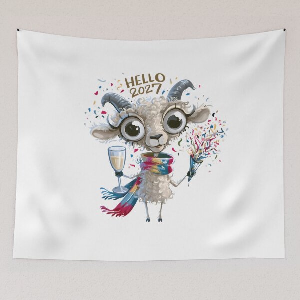 Item preview, Hello 2027 Goat designed and sold by Retro Whimsy.