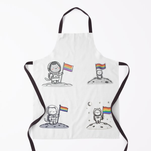 Item preview, Mini Cat astronaut with pride rainbow flag sticker pack designed and sold by MendaciousMina.