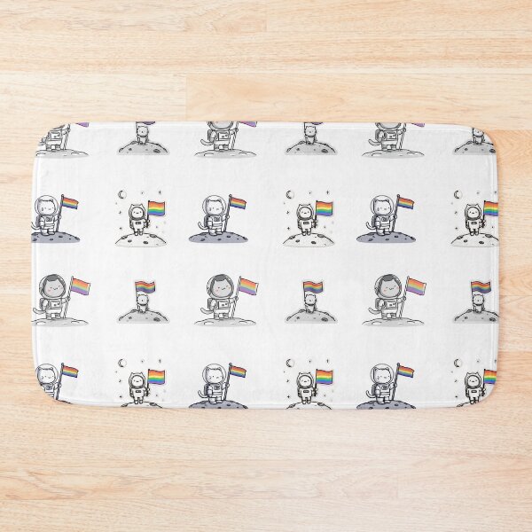 Item preview, Mini Cat astronaut with pride rainbow flag sticker pack designed and sold by MendaciousMina.