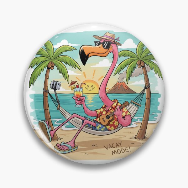 Item preview, Funny Vacation Flamingo 1 designed and sold by Treasurekey.