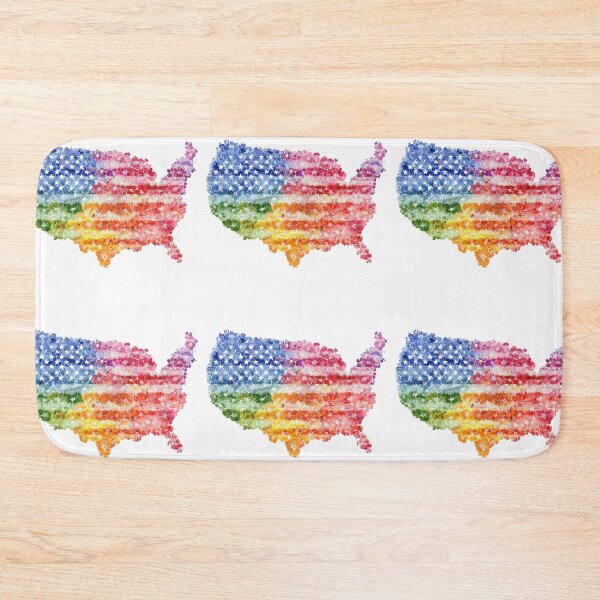 Item preview, United States rainbow pride rainbow flowers flag designed and sold by MendaciousMina.