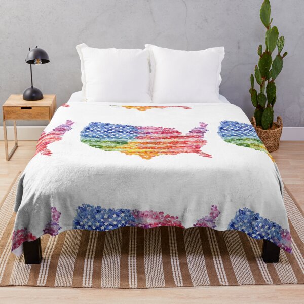Item preview, United States rainbow pride rainbow flowers flag designed and sold by MendaciousMina.