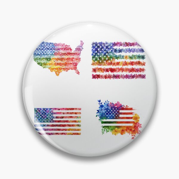 Item preview, United States rainbow pride rainbow flowers flag sticker pack designed and sold by MendaciousMina.