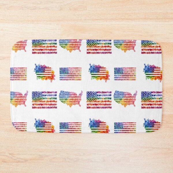 Item preview, United States rainbow pride rainbow flowers flag sticker pack designed and sold by MendaciousMina.