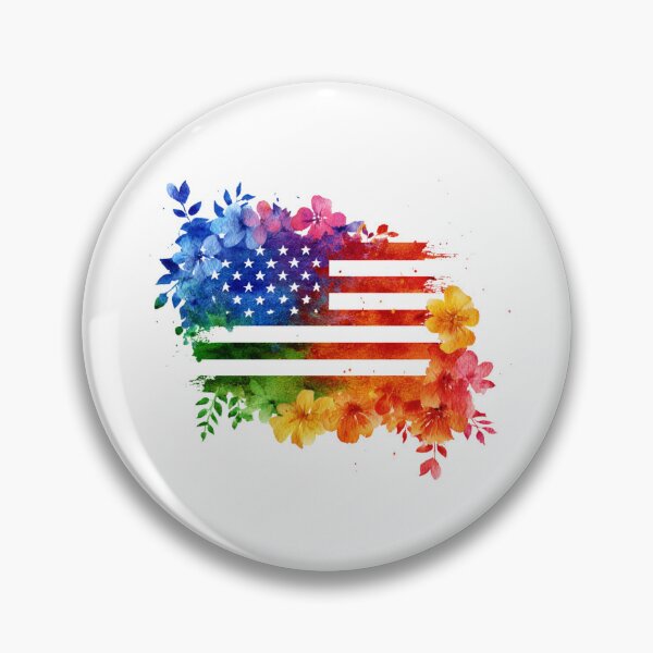 Item preview, United States rainbow pride rainbow flowers flag designed and sold by MendaciousMina.