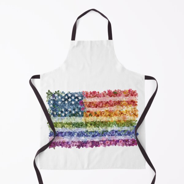 Item preview, United States rainbow pride rainbow flowers flag designed and sold by MendaciousMina.
