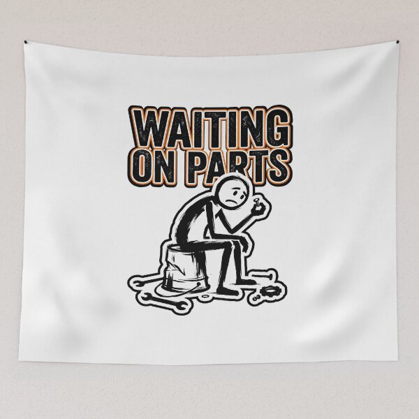 Item preview, Waiting On Parts Funny Mechanic Garage Retro Automotive Humor designed and sold by get55shirt.