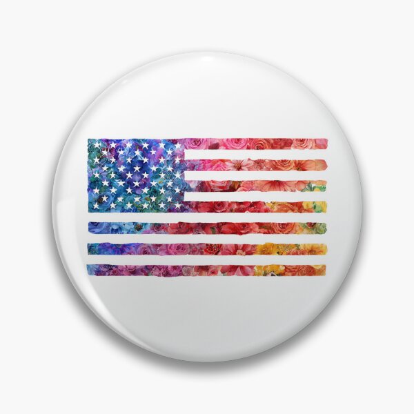 Item preview, United States rainbow pride rainbow flowers flag designed and sold by MendaciousMina.