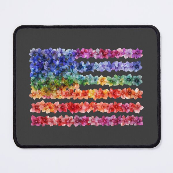 Item preview, United States rainbow pride rainbow flowers flag designed and sold by MendaciousMina.