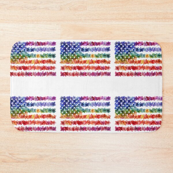 Item preview, United States rainbow pride rainbow flowers flag designed and sold by MendaciousMina.