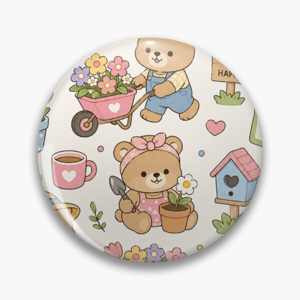 Item preview, Spring Garden Teddy Bear Pattern designed and sold by Soft Berry Studio.