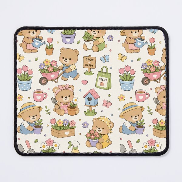Item preview, Spring Garden Teddy Bear Pattern designed and sold by Soft Berry Studio.
