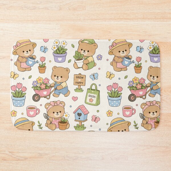 Item preview, Spring Garden Teddy Bear Pattern designed and sold by Soft Berry Studio.