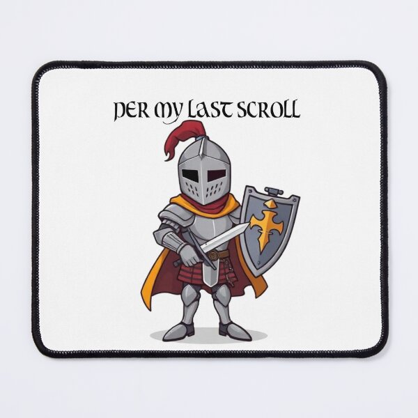 Item preview, Per My Last Scroll Funny Medieval Knight Cartoon designed and sold by BeautifulVibe.