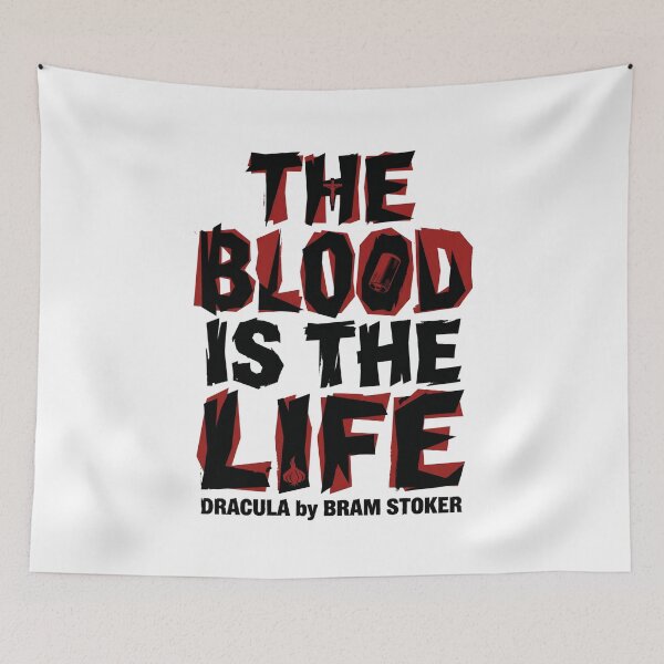 Item preview, The Blood Is The Life Dracula by Bram Stoker Ransom Typography designed and sold by Fenay Designs.