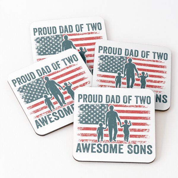 Item preview, Proud Dad of Two Awesome Sons Shirt | Father of Boys Gift | Proud Dad Family Design designed and sold by 76Valeria.