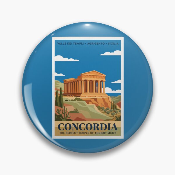 Item preview, Sicily Italy Vintage Travel Poster Temple Of Concord designed and sold by RetroRewind Studio.