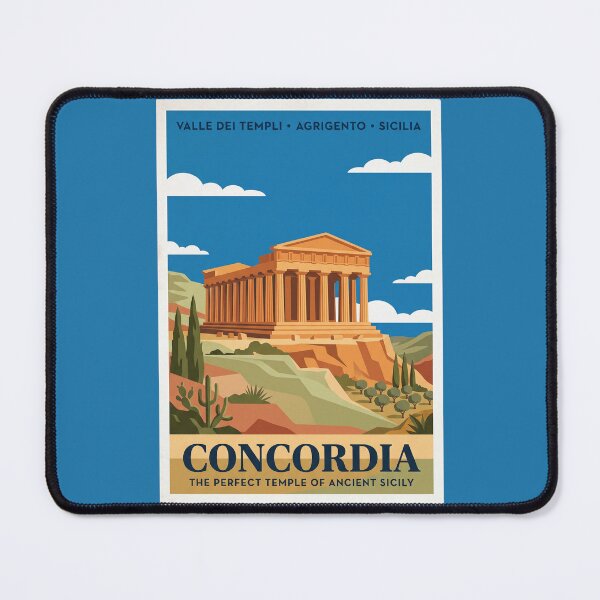 Item preview, Sicily Italy Vintage Travel Poster Temple Of Concord designed and sold by RetroRewind Studio.