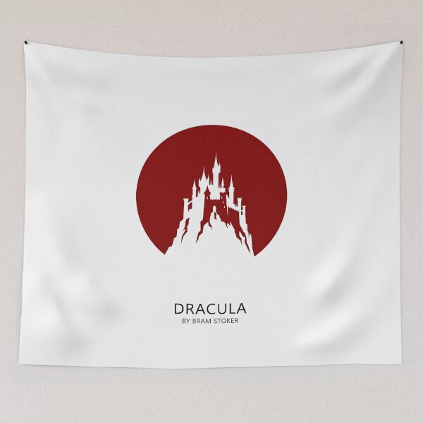 Item preview, Dracula by Bram Stoker Ultra Minimalist Red Moon Castle Silhouette designed and sold by Fenay Designs.