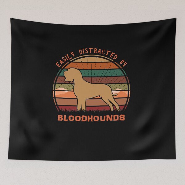 Item preview, Easily Distracted By Bloodhounds Dog Retro Sunset designed and sold by marke770.