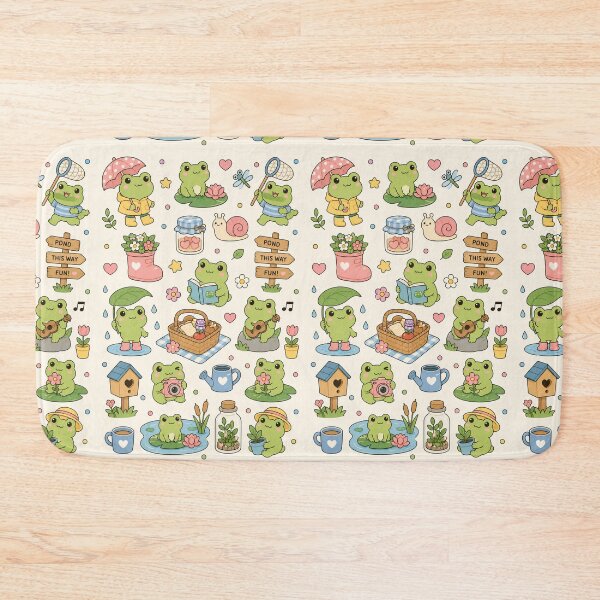 Item preview, Cute Frog Garden Adventure Pattern designed and sold by Soft Berry Studio.