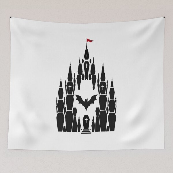 Item preview, Castle Dracula Coffin Silhouette Gothic Horror Art designed and sold by Fenay Designs.