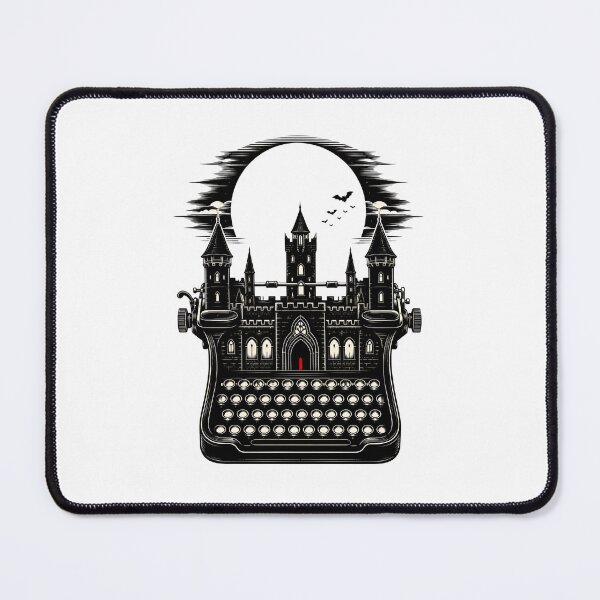 Item preview, Dracula Gothic Castle Typewriter Literary Horror Art designed and sold by Fenay Designs.