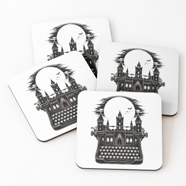Item preview, Dracula Gothic Castle Typewriter Literary Horror Art designed and sold by Fenay Designs.