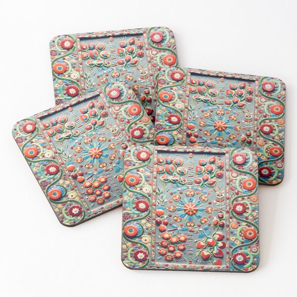 Item preview, Uzbekistan Suzani Floral Embroidery Pattern designed and sold by Vicky Brago-Mitchell®.