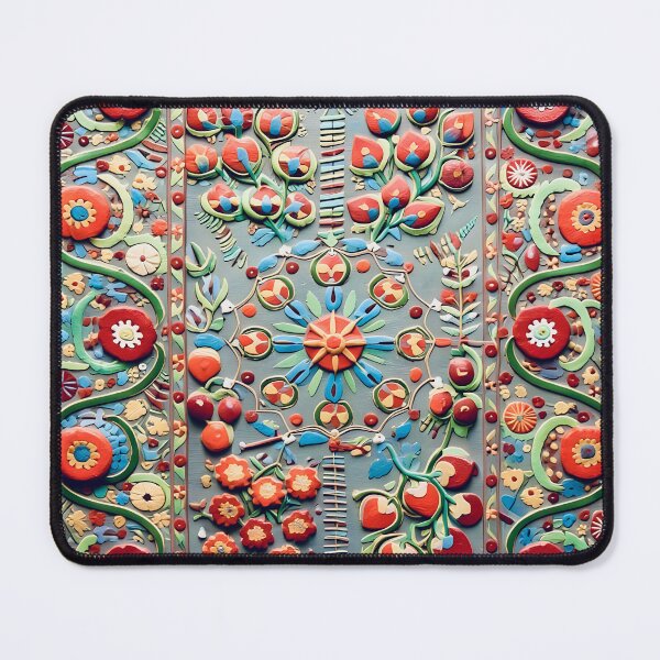 Item preview, Uzbekistan Suzani Floral Embroidery Pattern designed and sold by Vicky Brago-Mitchell®.