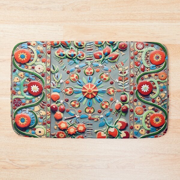 Item preview, Uzbekistan Suzani Floral Embroidery Pattern designed and sold by Vicky Brago-Mitchell®.