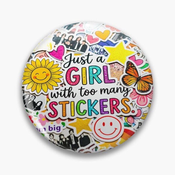 Item preview, Just a Girl With Too Many Stickers - Maximalist Stationery Meme  designed and sold by Tokraz-art.