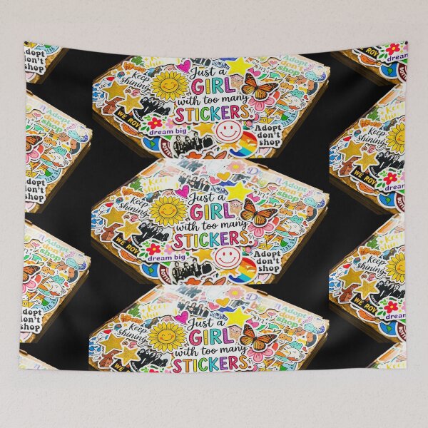 Item preview, Just a Girl With Too Many Stickers - Maximalist Stationery Meme  designed and sold by Tokraz-art.