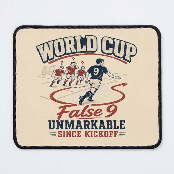 Item preview, False 9 Unmarkable Since Kickoff Vintage Soccer designed and sold by POD DYNASTY | Original Print On Demand T-Shirt Graphics.