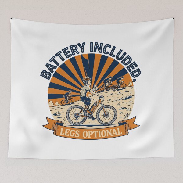 Item preview, Battery Included Legs Optional Funny E-Bike Design | Electric Mountain Bike Humor designed and sold by ArcticFoxStudio.