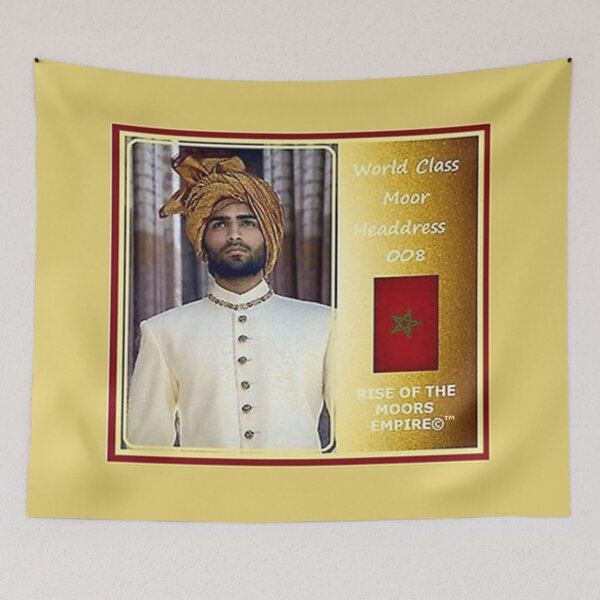 Item preview, Mu’ur (UM) Empire™ al-Benhadiel©™ design, al-Benhadi El© World Class Moor Headdress 008, nutmeg background designed and sold by HardyKnitDesign.
