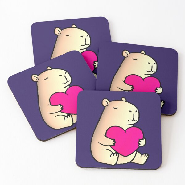 Item preview, Cute Kawaii Pink Heart Capybara designed and sold by AstronautMerch.