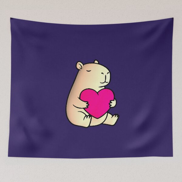 Item preview, Cute Kawaii Pink Heart Capybara designed and sold by AstronautMerch.