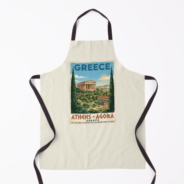 Item preview, Athens Greece Vintage Travel Poster Temple Of Hephaestus designed and sold by RetroRewind Studio.