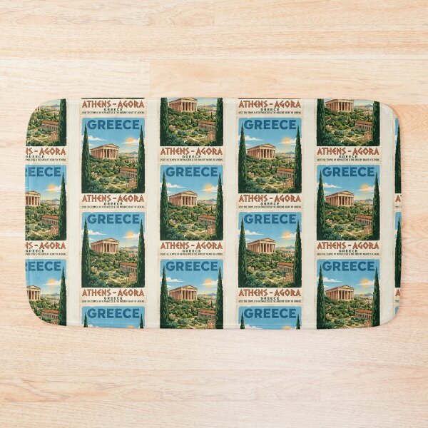 Item preview, Athens Greece Vintage Travel Poster Temple Of Hephaestus designed and sold by RetroRewind Studio.